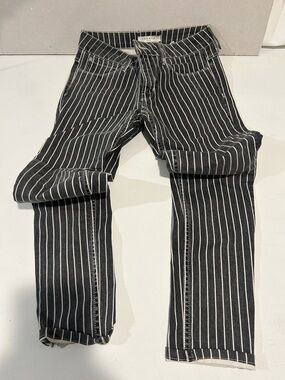 Black Pinstripe Skinny Jeans for Women
